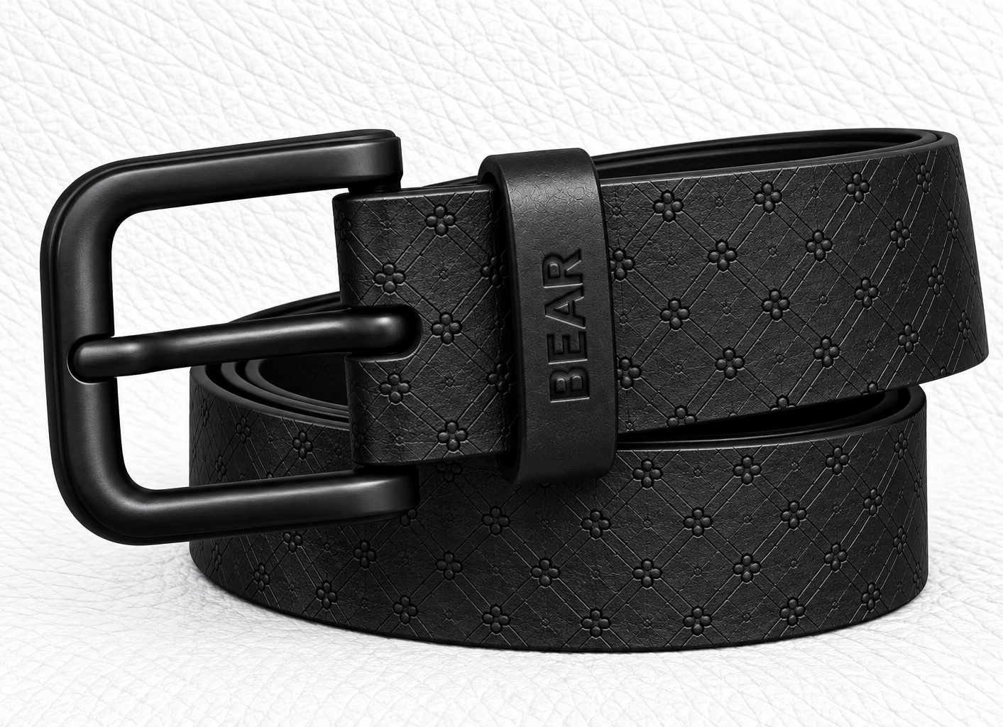 BF-2033 A BEAR Formal Leather Belt – Black - Image 1