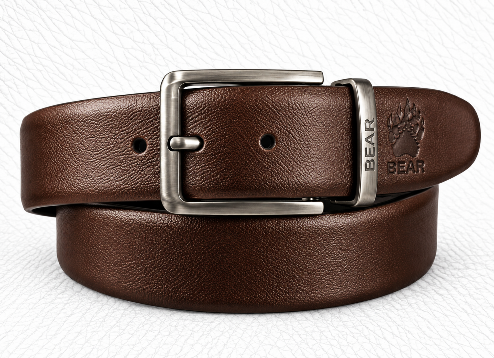 BR-1004 B BEAR Reversible Leather Belt – Black/Brown - Image 1