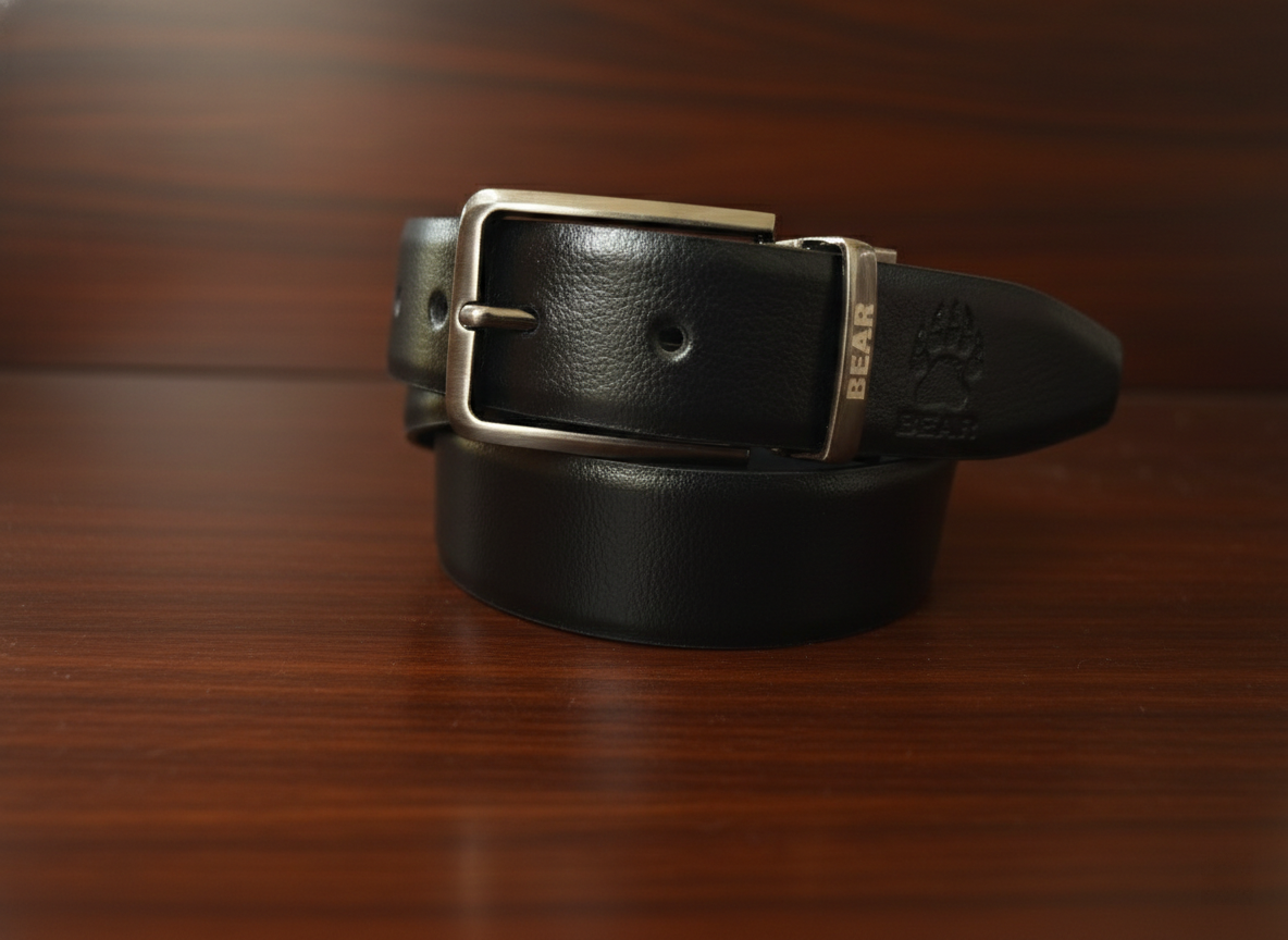 unwatermarked_A1002 BEAR Reversible Leather Belt – Black/Brown - Image 1