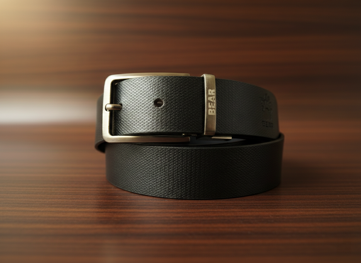 unwatermarked_A1007 BEAR Reversible Leather Belt – Black/Brown - Image 1
