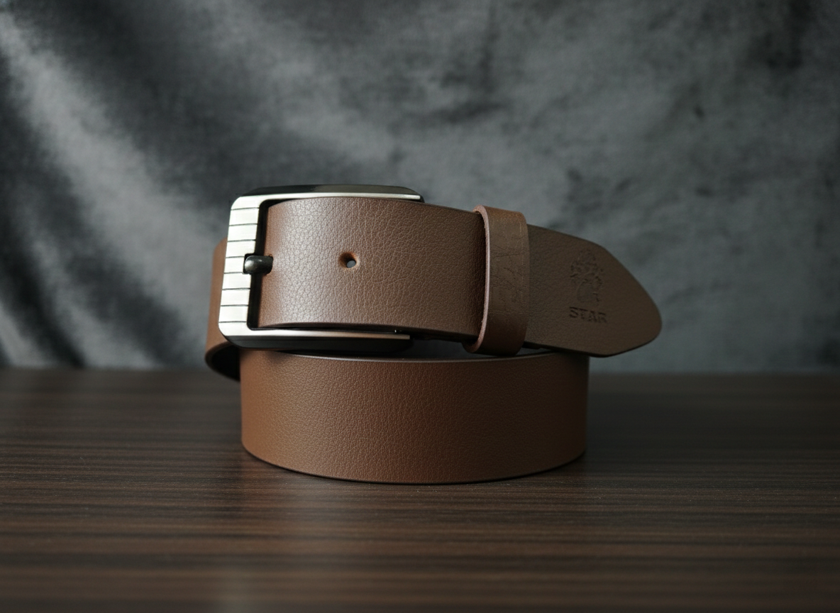 unwatermarked_A2022 BEAR Casual Leather Belt – Brown - Image 1