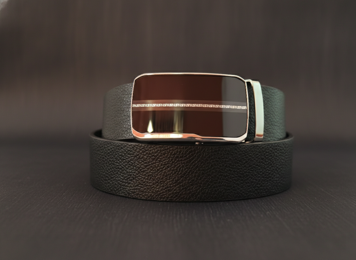 unwatermarked_A2045 BEAR Formal Leather Belt – Black - Image 1