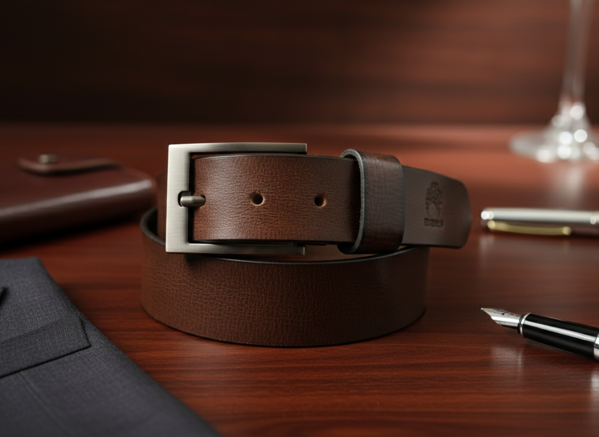 unwatermarked_A3008 BEAR Casual Leather Belt – Brown - Image 1